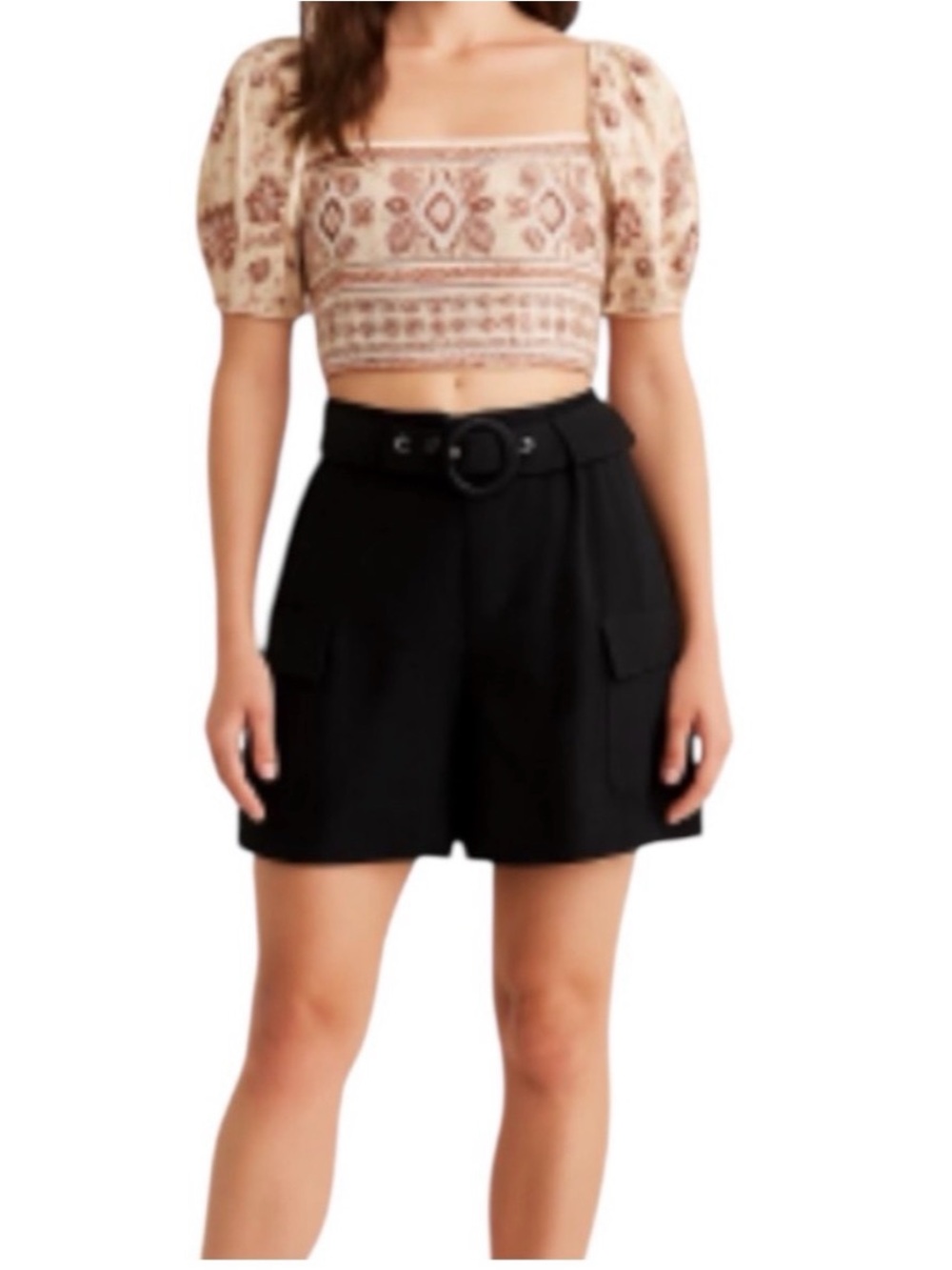 7 for All Mankind belted Linen Cargo Shorys
